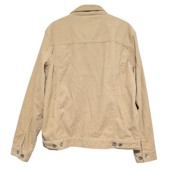 RSQ Mens Beige Corduroy Jacket Large Button-Up Casual Chore Coat - Picture 2 of 7
